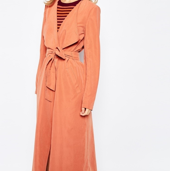 Waterfall Collar Duster with Belt Size L - Picture 2 of 6